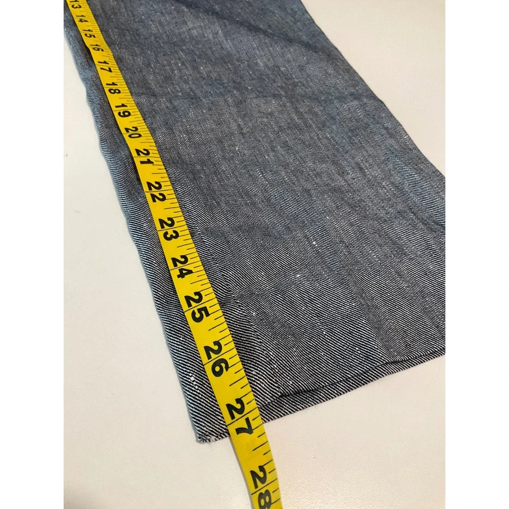 NEW Banana Republic Avery Linen Trousers Mid Rise Straight Blue Chambray‎ Preppy